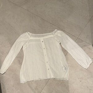 NSF white Button-Up Blouse
